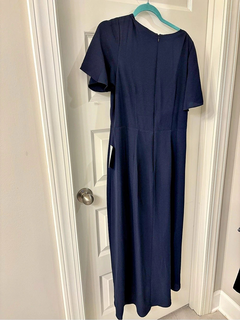 Maggy London Dress with Pleat Details Blue 16